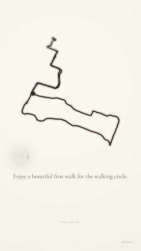 Hand-drawn map of the May 2 walk, looping around Lady Bird Lake